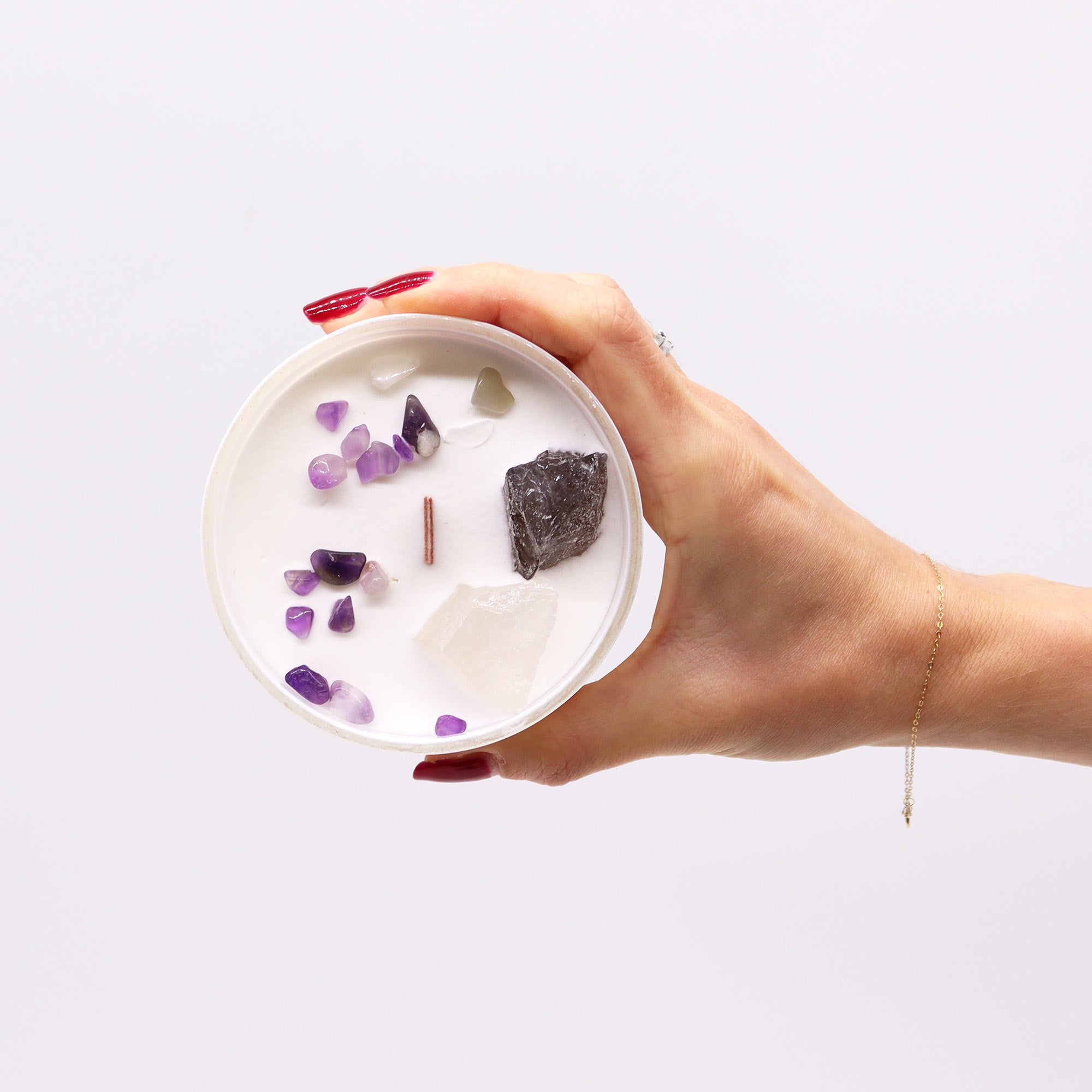 Alyvinė SĄMONINGUMO kristalų žvakė