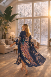 Kimono chalatas - melsvas