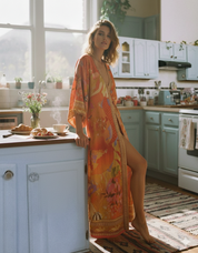Kimono chalatas - koralinis