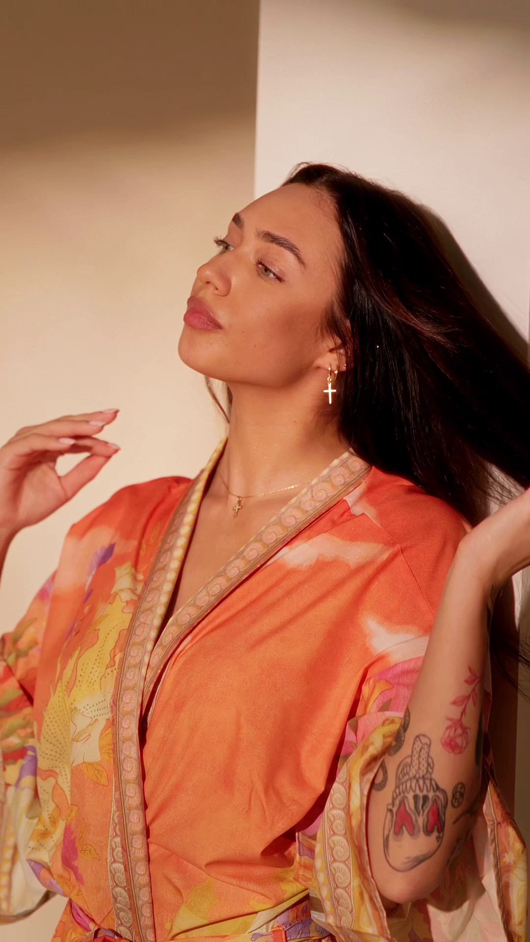 Kimono chalatas - koralinis